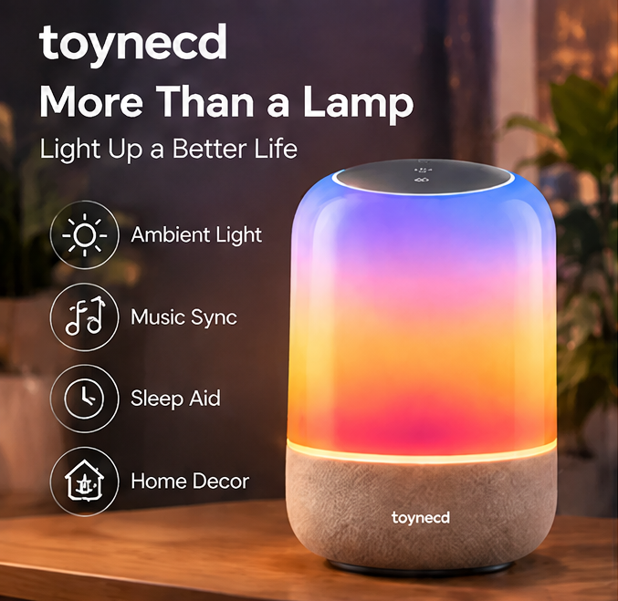 💡 𝐓𝐨𝐲𝐧𝐞𝐜𝐝 Smart Ambient Night Light | Music Sync RGB Table Lamp with App & Touch Control