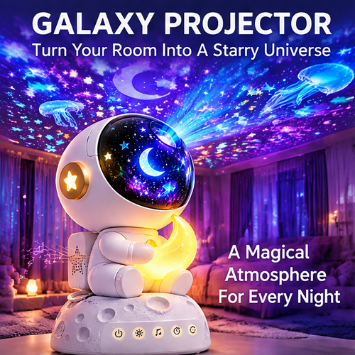🌌 𝐓𝐨𝐲𝐧𝐞𝐜𝐝 Smart Astronaut Star Projector – Music Soothing Galaxy Light with 6 Film Themes & Timer for Kids, Bedroom & Holiday Gift
