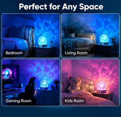 🌊 𝐓𝐨𝐲𝐧𝐞𝐜𝐝 Ocean Wave Projector Lamp | 16 Colors Crystal Water Ripple Night Light with Remote Control ✨ Dynamic Ambient Lighting for Bedroom, Living Room & Gaming Room