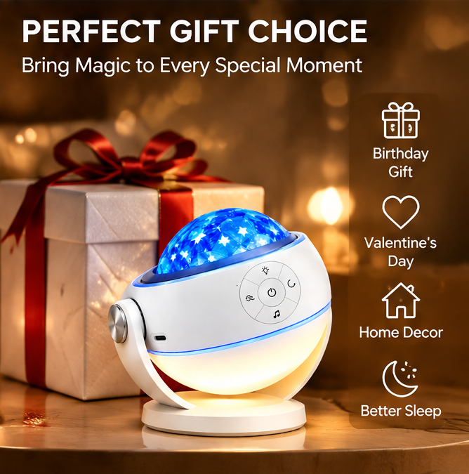 ✨ 𝐓𝐨𝐲𝐧𝐞𝐜𝐝® 3-in-1 Galaxy Star Projector & Night Light with Bluetooth Speaker (180° Adjustable) 🌌