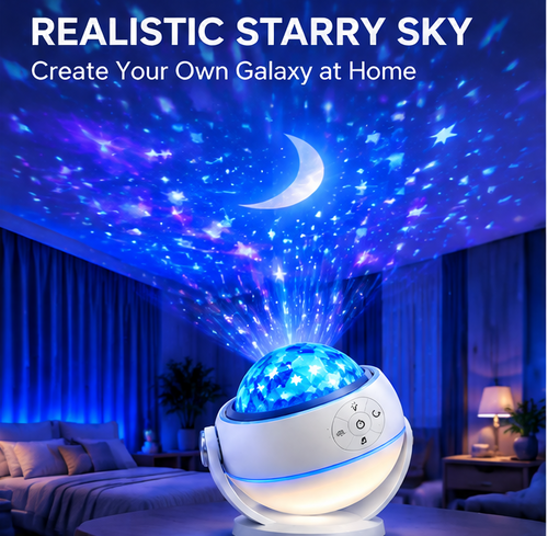✨ 𝐓𝐨𝐲𝐧𝐞𝐜𝐝® 3-in-1 Galaxy Star Projector & Night Light with Bluetooth Speaker (180° Adjustable) 🌌