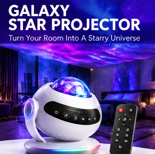 🌈𝐓𝐨𝐲𝐧𝐞𝐜 Galaxy Star Projector - 180° Adjustable Night Light with 8 Nebula Colors & Remote Control