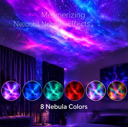 🌈𝐓𝐨𝐲𝐧𝐞𝐜 Galaxy Star Projector - 180° Adjustable Night Light with 8 Nebula Colors & Remote Control