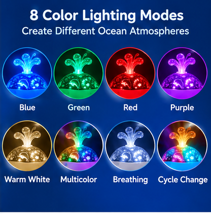 🌊🐳𝐓𝐨𝐲𝐧𝐞𝐜𝐝® Cute Whale Ocean Wave Night Light Projector for Kids – 360° Rotating Marine Life Light Projection with White Noise, Lullabies, 8 Color Modes & Auto-Off Timer
