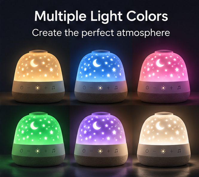 🌙 𝐓𝐨𝐲𝐧𝐞𝐜𝐝® 6-in-1 Kids Sleep Companion – Starry Sky Projector with White Noise, Lullabies & Sleep Timer