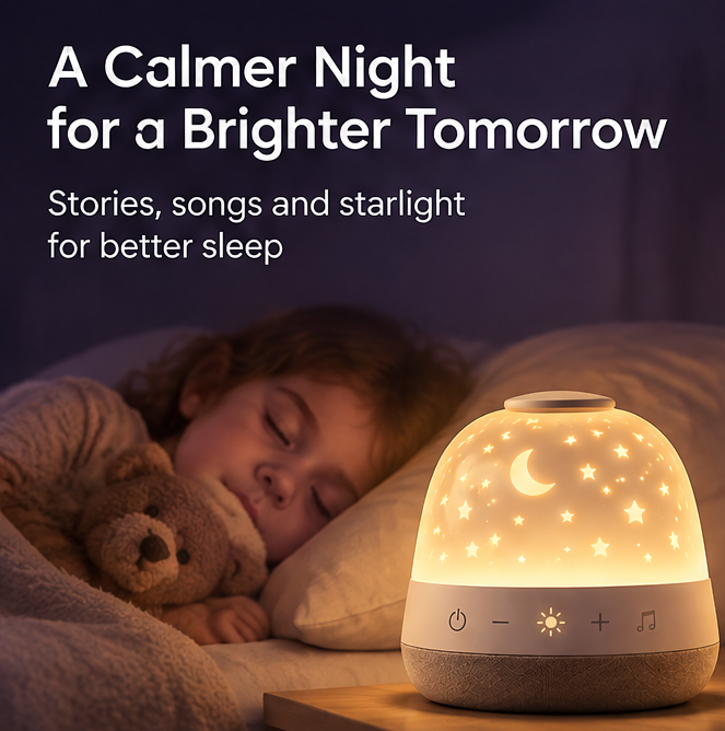 🌙 𝐓𝐨𝐲𝐧𝐞𝐜𝐝® 6-in-1 Kids Sleep Companion – Starry Sky Projector with White Noise, Lullabies & Sleep Timer