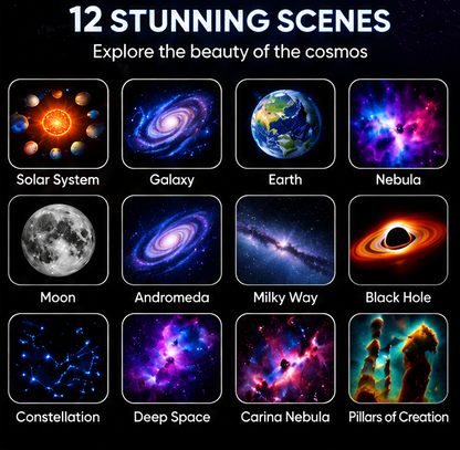 🚀 𝐓𝐨𝐲𝐧𝐞𝐜𝐝® Galaxy Star Projector Night Light – 12-in-1 Planetarium Cosmos Projector with 360° Rotation, Touch Control, Adjustable Brightness & Timer, USB Powered Space Lamp for Kids Bedroom & Home Decor